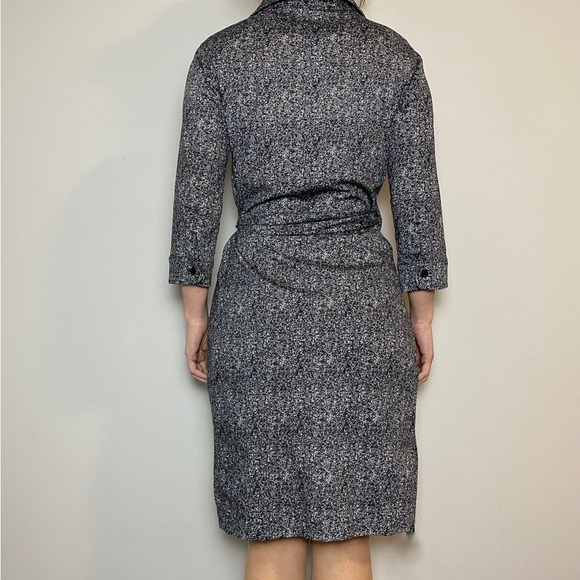 Samantha Sung Black/White Print Wrap Dress - Picture 3 of 11